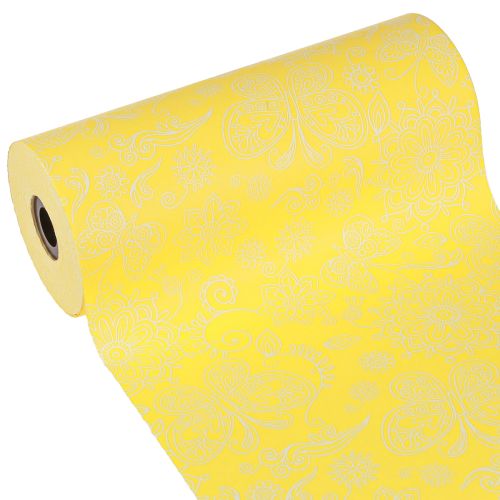 Floristik24 Carta per polsini gialla bianca Summertime 25cm 100m