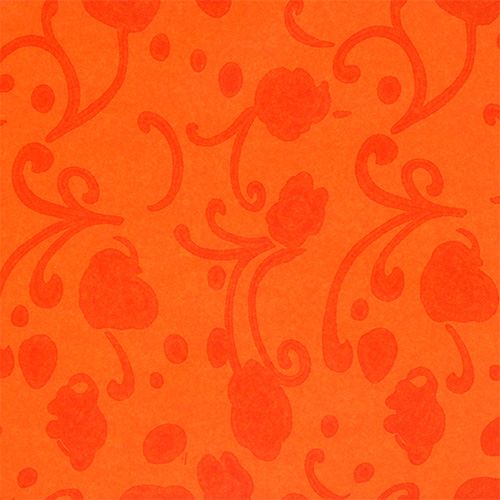 Floristik24 Polsino di carta arancione con motivo 25 cm 100 m
