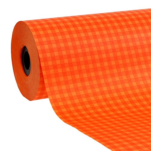 Polsino carta 37,5 cm quadretti arancioni 100 m