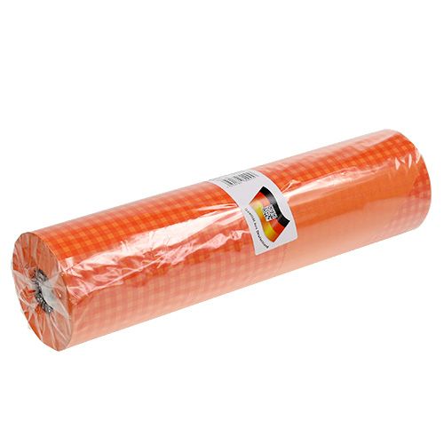 Prodotto Polsino di carta 37,5 cm a quadri arancioni 100 m
