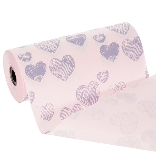 Prodotto Carta da regalo floreale con motivi a cuore per creazioni floreali decorative, 25 cm x 25 m