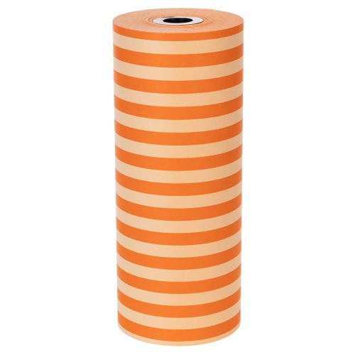 Rotolo di carta per polsini, a righe arancioni, 25 cm x 100 m | Floristik24.it