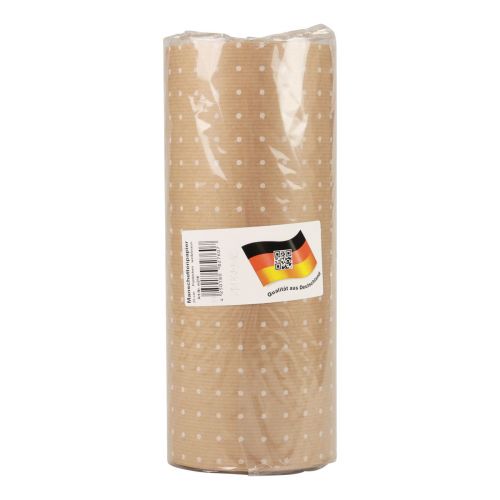 Prodotto Polsino in carta velina pois naturali 25 cm 100 m