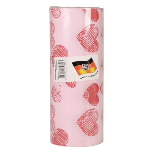 Prodotto Polsino di carta velina cuori rosa 25 cm 100 m