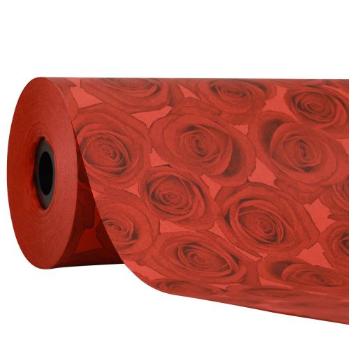 Floristik24 Polsino di carta velina rose rosse 25 cm 100 m