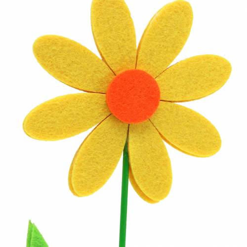 Floristik24 Fiore in feltro giallo 27 cm 4 pezzi