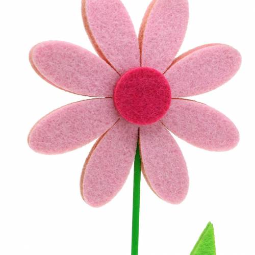 Floristik24 Fiore in feltro rosa 27 cm 4 pezzi