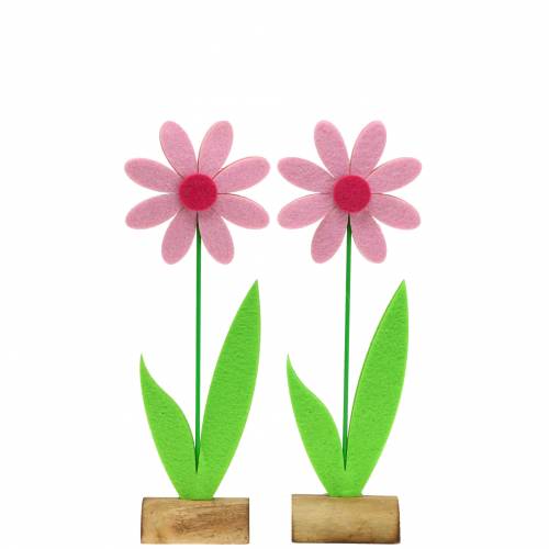 Fiore in feltro rosa 27 cm 4 pezzi