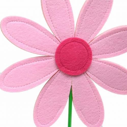 Floristik24 Gigantesco fiore in feltro verde, rosa, rosa Ø40cm H93cm decorazione per vetrine