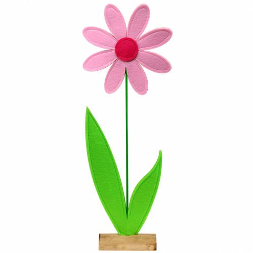 Floristik24 Gigantesco fiore in feltro verde, rosa, rosa Ø40cm H93cm decorazione per vetrine