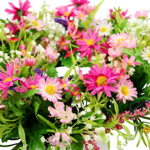 Floristik24 Corona di Marguerite con rosa lavanda Ø28cm