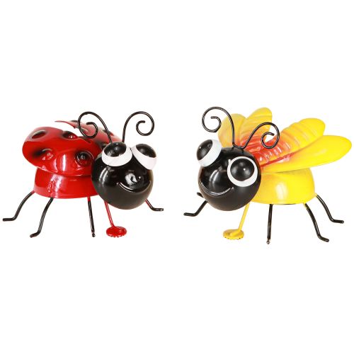 Prodotto Decorazione in metallo a forma di coccinella con magnete assortiti 9,5 cm 2 pezzi