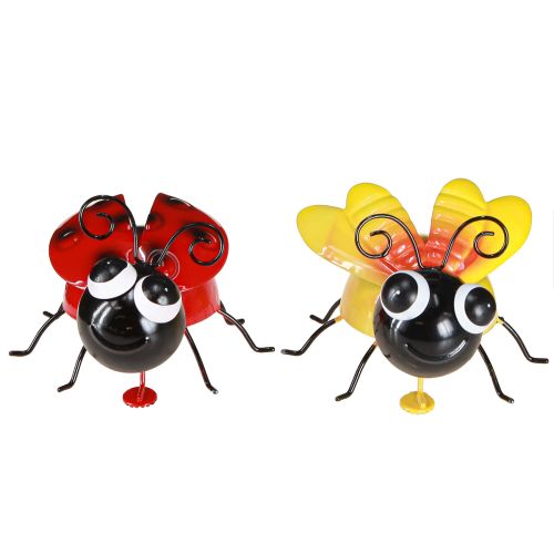 Prodotto Decorazione in metallo a forma di coccinella con magnete assortiti 9,5 cm 2 pezzi