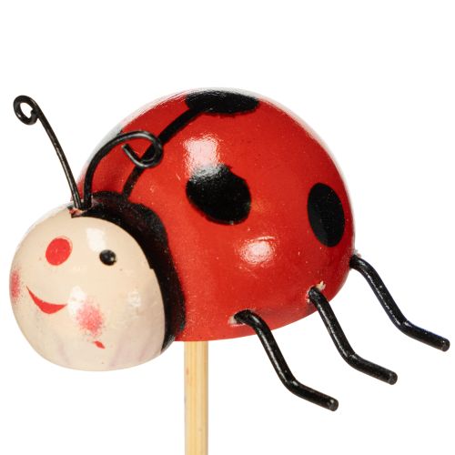 Prodotto Paletti da giardino a forma di coccinella, decorazione per la primavera e l'estate, decorazione floreale, 31 cm, 4 pezzi
