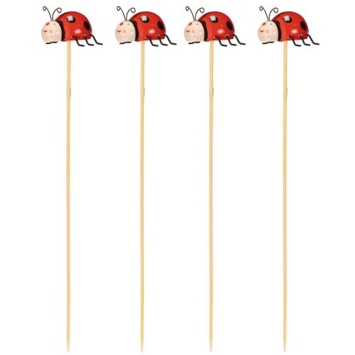 Prodotto Paletti da giardino a forma di coccinella, decorazione per la primavera e l'estate, decorazione floreale, 31 cm, 4 pezzi