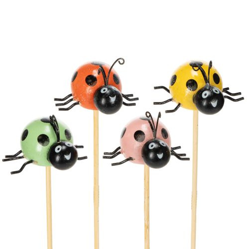 Figure decorative a forma di coccinella per vasi e composizioni floreali per decorazioni primaverili, 32 cm, 16 pezzi
