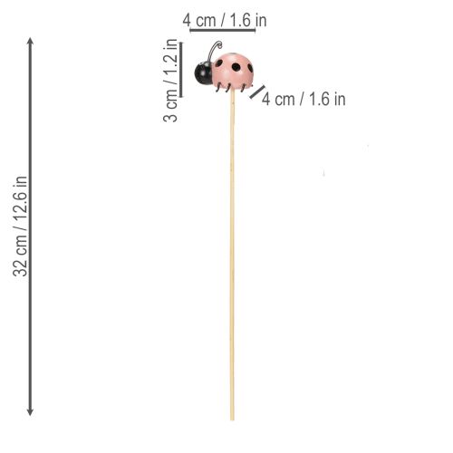 Prodotto Figure decorative a forma di coccinella per vasi e composizioni floreali per decorazioni primaverili, 32 cm, 16 pezzi