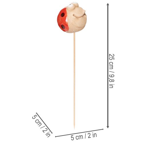 Prodotto Picchetti da giardino a forma di coccinella, elemento decorativo per la decorazione del giardino, 25 cm, 4 pezzi