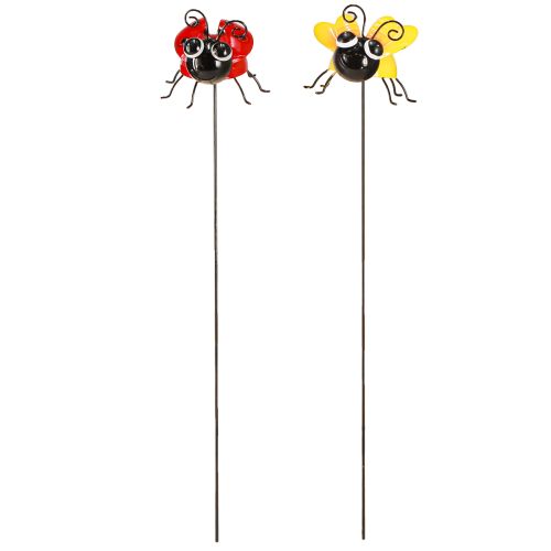 Prodotto Coccinella e ape con bastone decorazione da giardino in metallo 46 cm 2 pezzi