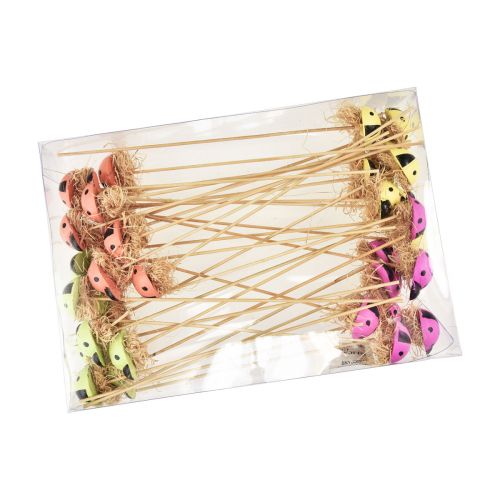 Prodotto Tappi decorativi per fiori coccinella in legno 2,5x3,5x2cm 32pz