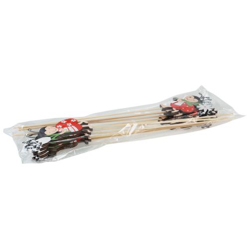 Prodotto Tappi decorativi per fiori coccinella legno metallo 8,5 cm 12 pz