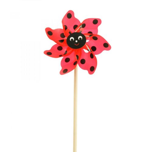Floristik24 Girandola coccinella decorazione giardino mulino a vento rosso Ø16,5 cm