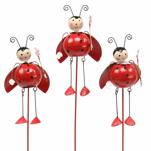 Floristik24 Spina decorativa coccinella metallo H35cm 3pz