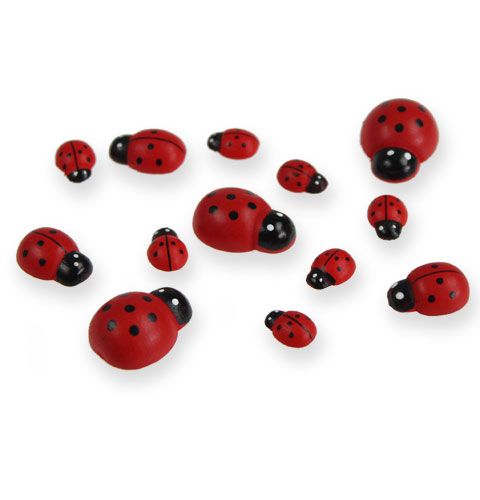 Floristik24 Coccinella decorativa da incollare 1-2,5 cm rosso 255p