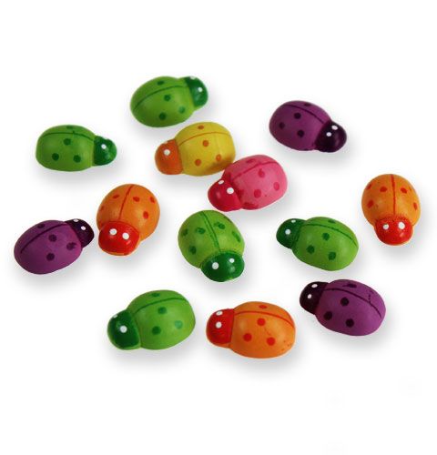 Floristik24 Coccinelle in legno da incollare 2cm colori assortiti. 220 pezzi