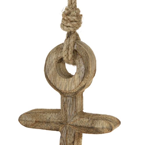 Prodotto Decorazione marittima Ancora in legno Ancora in legno naturale da appendere 19cm