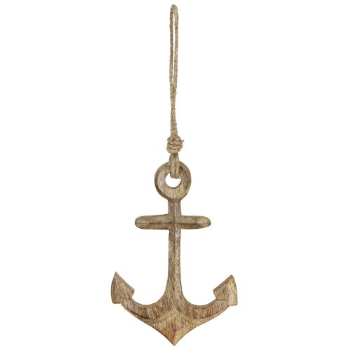 Prodotto Decorazione marittima Ancora in legno Ancora in legno naturale da appendere 19cm