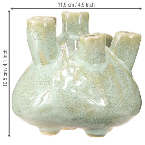 Prodotto Vaso decorativo marittimo Coral Look verde chiaro Ø11,5cm H10cm