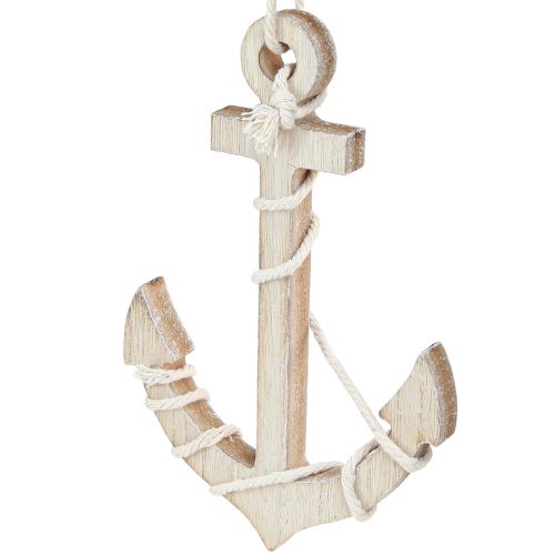 Prodotto Ancora marittima in legno da appendere bianco naturale 13,5×20 cm 2 pz