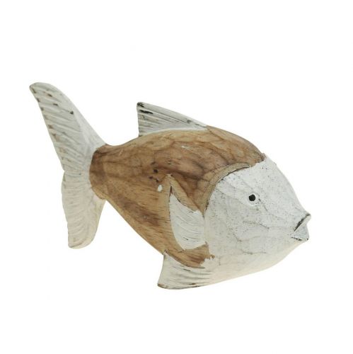 Prodotto Decorazione marittima pesce legno pesce legno shabby chic 17×8cm