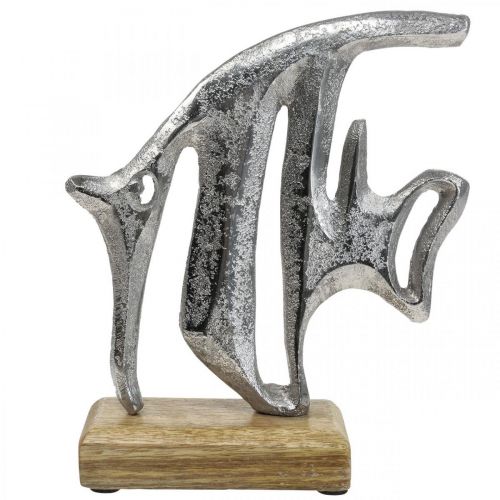 Prodotto Decorazione marittima, pesce decorativo in metallo, pesce decorativo argento H18cm