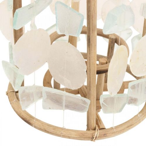 Floristik24 Lanterna decorativa marittima Capiz legno vetro naturale Ø17,5cm H34cm