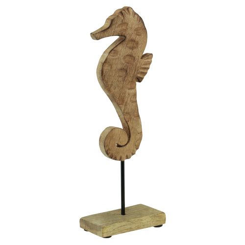 Prodotto Decorazione marittima cavalluccio marino su supporto in legno di mango naturale 29,5 cm