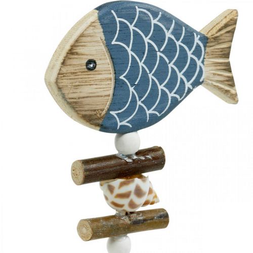 Prodotto Tappi decorativi marittimi, pesci e conchiglie su stecco, decorazioni marine, pesci in legno 6pz
