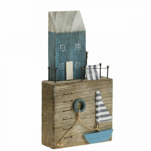 Decorazione marittima in legno porto lungomare Shabby Chic H25,5cm