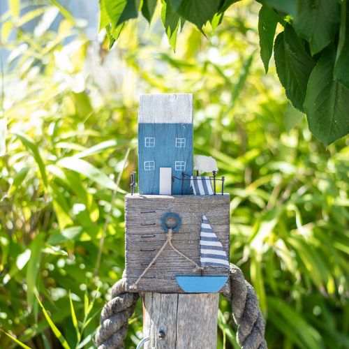 Decorazione marittima in legno porto lungomare Shabby Chic H25,5cm