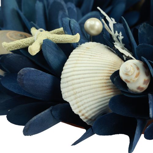 Floristik24 Ghirlanda decorativa marittima con conchiglie blu colori naturali Ø27cm