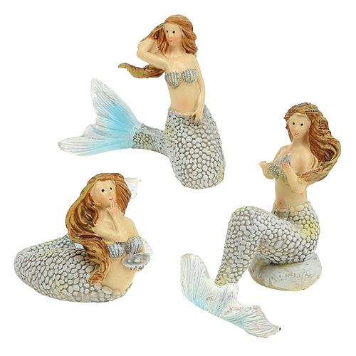 Figura da decorare Mermaid Blue 6cm - 9,5cm 3 pezzi