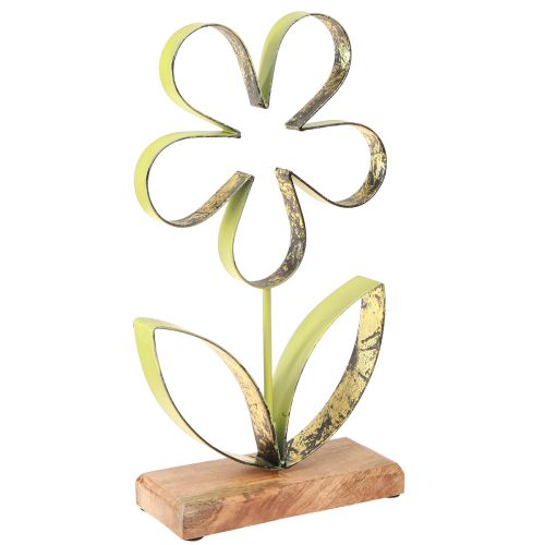Floristik24 Supporto per decorazione floreale in metallo verde primavera oro H35cm