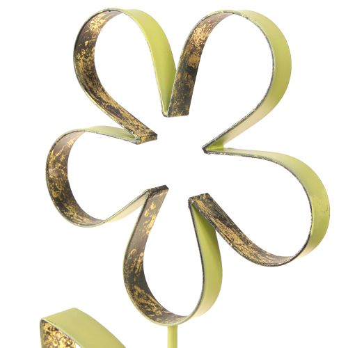 Floristik24 Supporto per decorazione floreale in metallo verde primavera oro H35cm