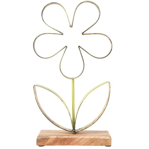 Floristik24 Supporto per decorazione floreale in metallo verde primavera oro H35cm