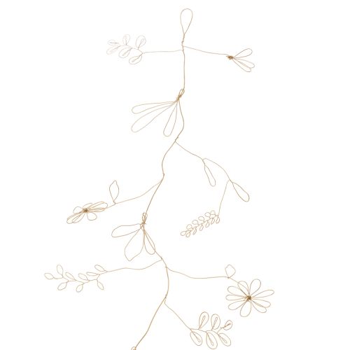 Prodotto Ghirlanda decorativa floreale in metallo, filo per ghirlanda di fiori, decorazione estiva, decorazione da parete, oro, 110 cm
