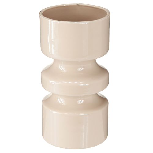Vaso per fiori in metallo Smalto marrone cappuccino Ø9cm H17.5cm