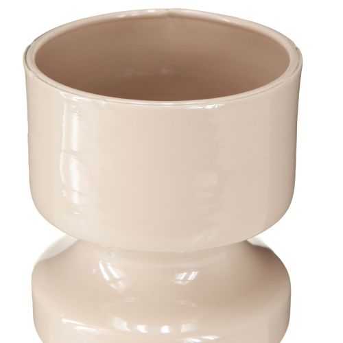 Prodotto Vaso per fiori in metallo Smalto marrone cappuccino Ø9cm H17.5cm