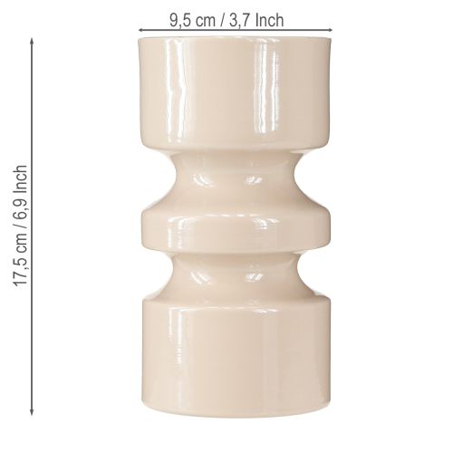 Prodotto Vaso per fiori in metallo Smalto marrone cappuccino Ø9cm H17.5cm