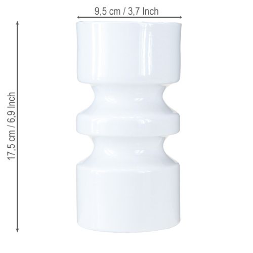 Prodotto Vaso per fiori in metallo smaltato bianco crema Ø9cm H17.5cm